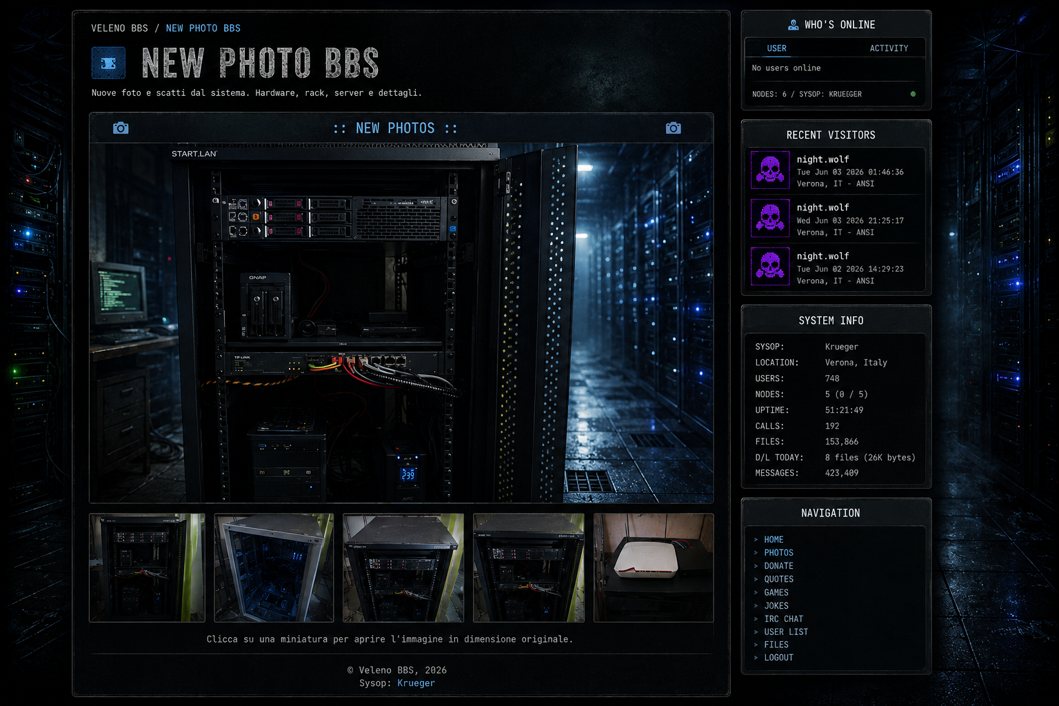 New Photo BBS - Hardware, rack, server e dettagli