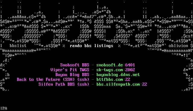 Random BBS list